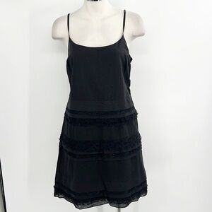 THAKOON Slip Dress in Black size 8 Lace detail